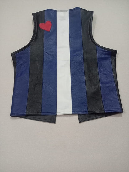 LEATHER FLAG VEST FOR MENS