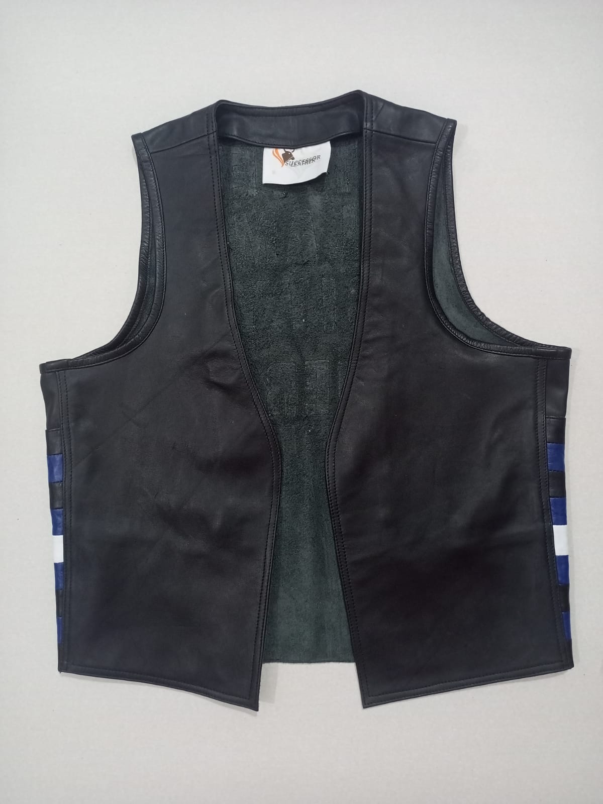 LEATHER FLAG VEST FOR MENS