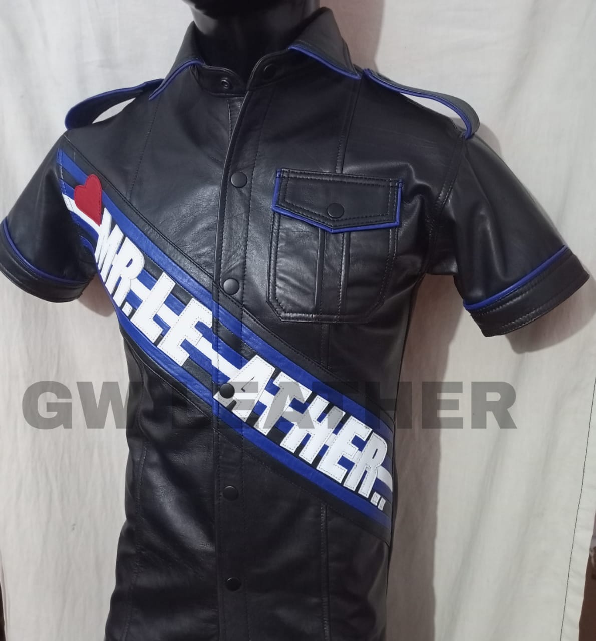 Leather Shirt with Pride Flag.