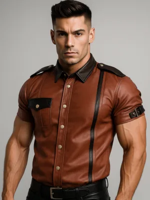 Short Sleeve Leather Shirts