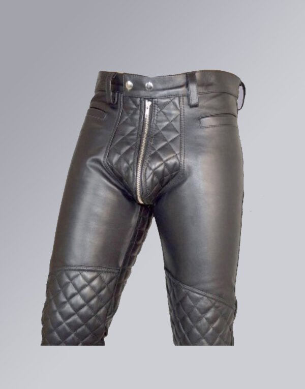 BLACK QUILTED PANT ALL ROUNDER ZIP MODEL#P04 - Image 4