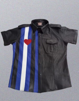 HEART FLAG LEATHER SHIRT