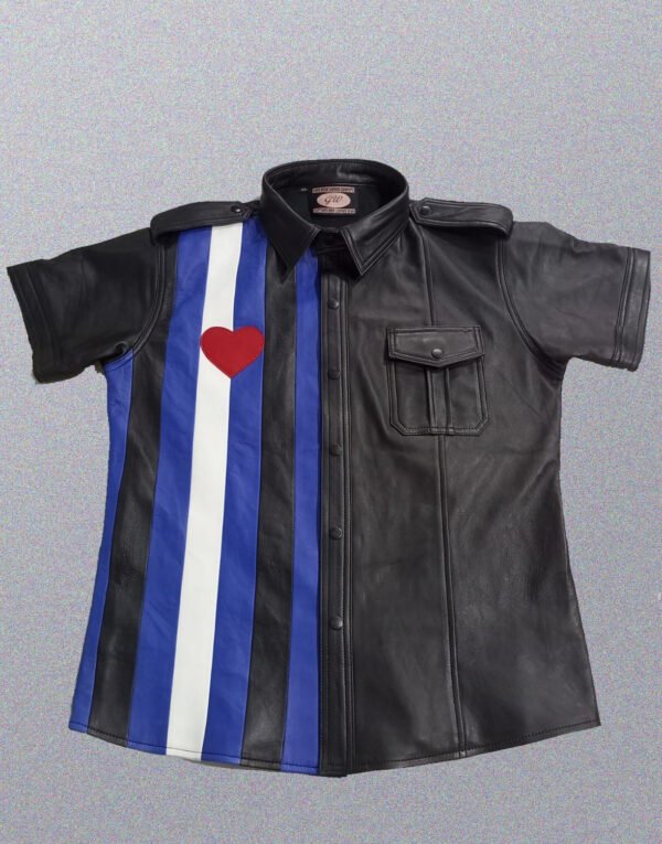 HEART FLAG LEATHER SHIRT